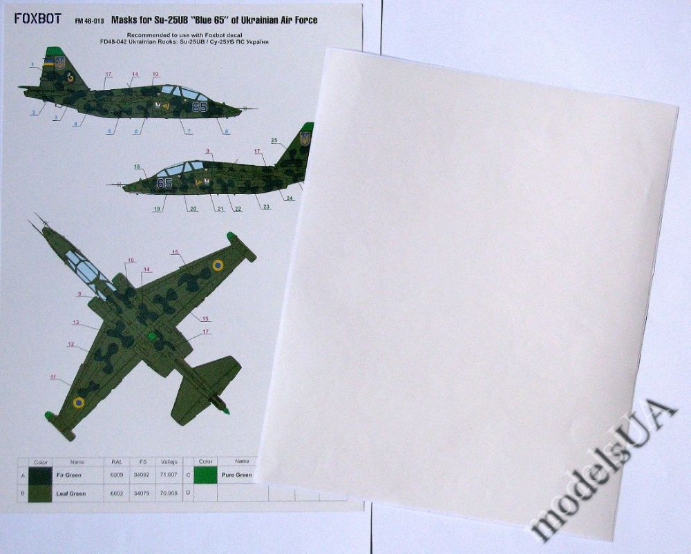 1:48 Foxbot FM48-002 Masks for digital MiG-29 9-13 Ukrainian Air Force