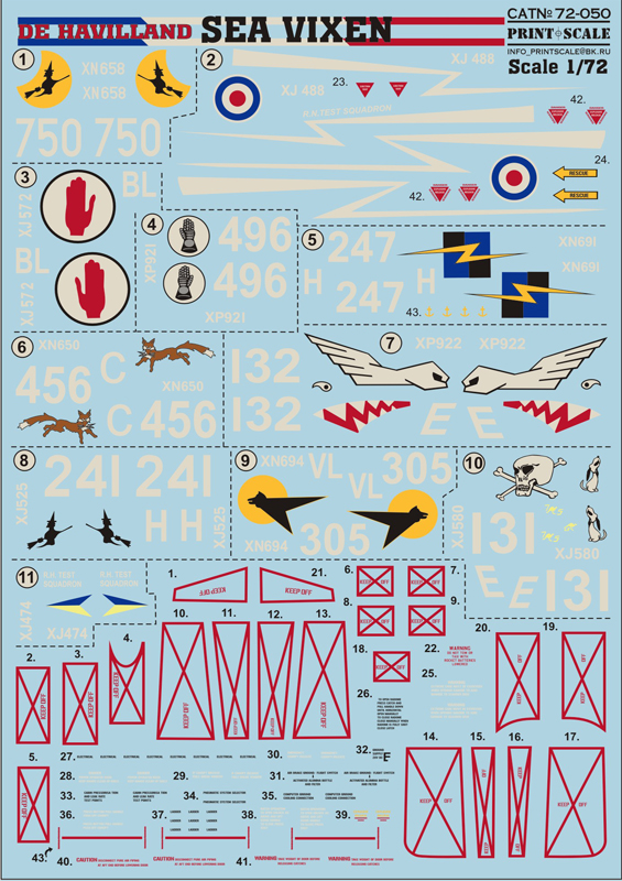 Print Scale Decals 1/72 De Havilland Sea Venom # 72326 