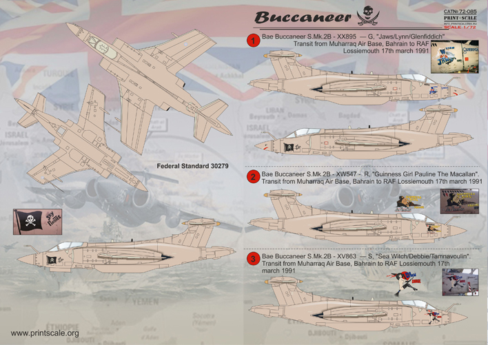 Nouveau 1:72 Kits monde decals 172135 Blackburn/HS Buccaneer Guerre du Golfe