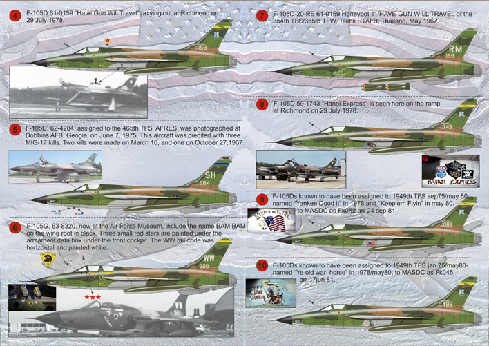 Republic F-105D Thunderchief 1/144 Fighter 2x  Kits 3 Decal Ops USAF PLATZ 