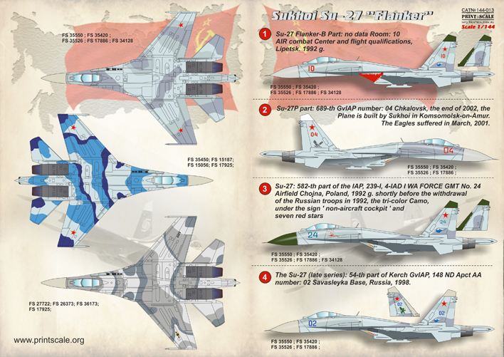 BGM-48004 Begemot Decals 1/48 Sukhoi Su-27 Russian Jet Fighter Flanker part 1 
