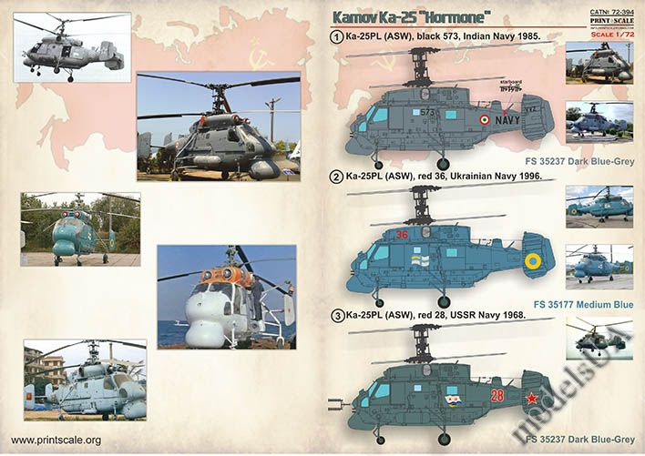 Print Scale Decals 1//72 KAMOV Ka-25 /"HORMONE/" Soviet Naval Helicopter