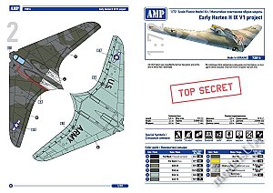 Horten H IX V1 project eary with 2 BMW 003 jet engines 1:72 AMP 72017