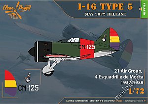 Polikarpov I-16 type 5 (in the sky of Spain) 1:72 Clearpropmodels CP72023