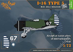 Polikarpov I-16 type 5 (early version) 1:72 Clearpropmodels CP72024