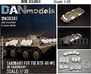 Sandbags resin set - ballistic protection (15 pieces) 1:35 DANmodel 35301