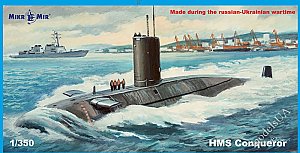 HMS Conqueror British Churchill-class nuclear-powered submarine 1:350 MikroMir 350-044