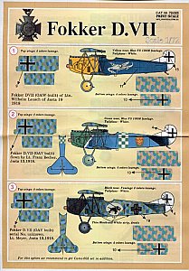Fokker D VII (Part 2) 1/72 Print Scale 72025