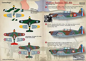 Eduard ss143 geätzt Flugzeuge detailling Set 1:72 Morane-Saulnier ms.406c1 