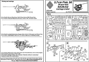 3,7cm Flak 36 AA gun with Sd.Ah.52 trailer 1/72 ACE 72570
