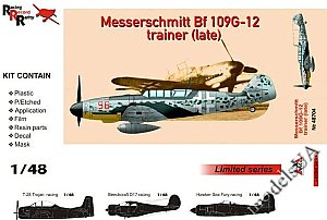 Messerschmitt Bf 109G-12 trainer, late (plast, PE, dec, resin, mask) 1:48 AMG 48704 1:48 AMG 48704