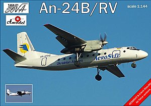 Antonov An-24B/RV Czech Republic Air Force and Aerosvit airlines versions 1/144 Amodel 1464_1