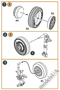F-86A wheel set type 2 for CP kits 1/72 Clearpropmodels CPA72164