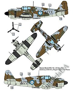 Marcel-Bloch MB.151 C.1 Royal Hellenic Air Force (RHAF) and German Luftwaffe  DORA Wings 1:48 48039