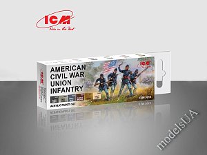 Acrylic paint set for American Civil War Union Infantry ICM 3013