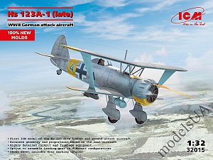 Henschel Hs 123A-1 (late) WWII German attack aircraft 1/32 ICM 32015