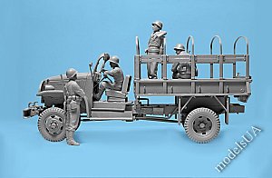 WWII US Military Patrol  (Chevrolet G7107 with MG M1919A4 and crew) 1/35 ICM 35599