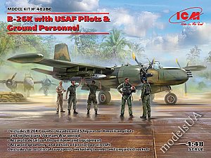 B-26K Counter Invader /w USAF pilots and ground personnel 1/48 ICM 48280