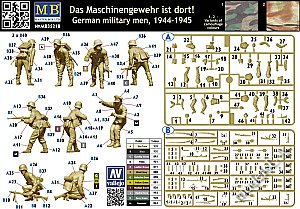 "German military men, 1944-1945. Das Maschinengewehr ist dort!" WWII 1/35 Master Box 35218