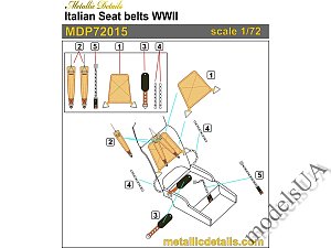 Italian seat belts WWII 1/72 Metallic Details MDP72015