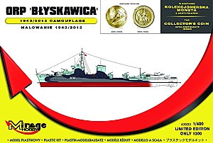 ORP 'BLYSKAWICA' Grom-class destroyer 1943/2012 camouflage (with the Collector's Coin) 1:400 Mirage 400001
