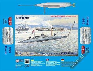 CSS David American Civil War-era torpedo boat 1:35 MikroMir 35-026