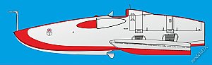 Crusader K6 jet powered WSR boat 1:35 Mikromir 35-029