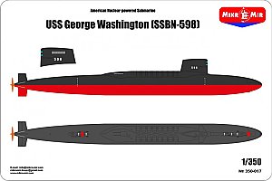 SSBN-598 George Washington US nuclear ballistic missile submarine 1:350 MikroMir 350-017