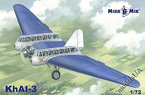 KhAI-3 soviet passenger aircraft 1/72 Mikromir 72-014