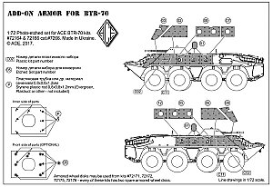 BTR-70 Add-on armor  (for ACE kits #72164 & 72166) 1/72 ACE PE7266