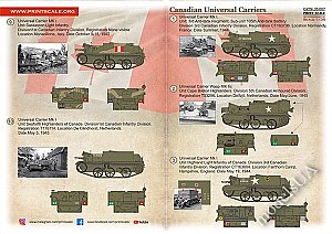 Canadian Universal Carriers 1/35 Print Scale PrS35007