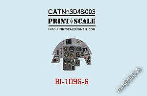 Instrumental panel BF.109 G-6 1/48 Print Scale PrS3D48-003