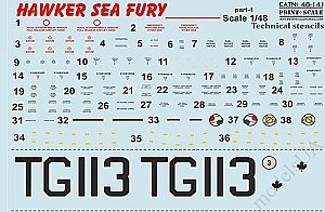 Hawker Sea Fury Part 1 1:48 Print Scale 48141