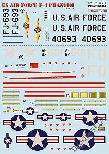 US Air Forces F-4 Phantom, Vietnam war, Part 2 1/48 PRINT SCALE 48316