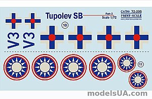 Tupolev SB-2 Katushka Part 3 complete set 1:72 Print Scale 72295