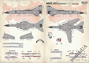 MiG-23 technical stensils (the complete set) 1:72 Print Scale 72349