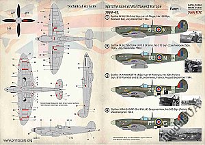 Spitfire Aces of Northwest Europe 1944-45 Part 1 1/72 Print Scale 72382