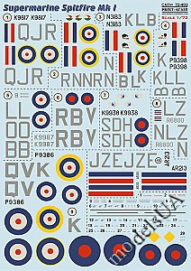 Supermarine Spitfire Mk. 1 1:72 Print Scale 72403