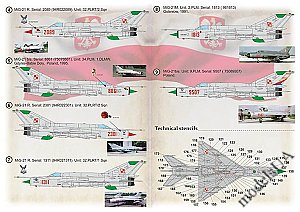 MiG-21 Fishbed Polish Air Force  1/72 Print Scale 72419
