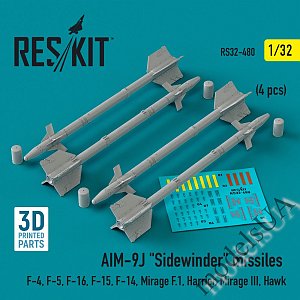 AIM-9J "Sidewinder" missiles (4 pcs) (F-4, F-5, F-16, F-15, F-14, Mirage F.1, Harrier, Mirage III...