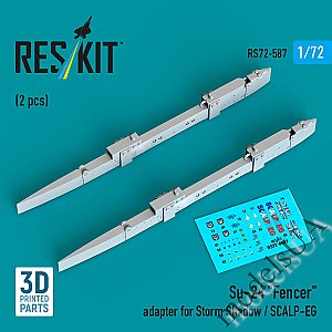 Su-24 "Fencer" adapter for Storm Shadow / SCALP-EG (2 pcs) (3D Printed) 1/72 ResKit RS72-0587