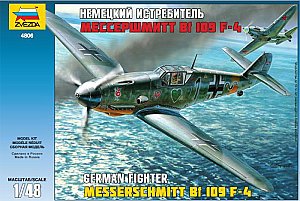 MESSERSCHMITT BF-109 F4 GERMAN FIGHTER 1/48 ZVEZDA 4806